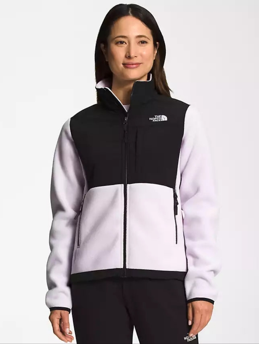 The North Face Two-Tone Fleece Jacket in Light Lavender and Black
